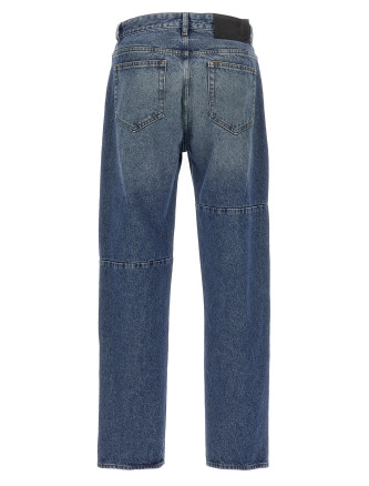 Asymmetric stitching jeans #