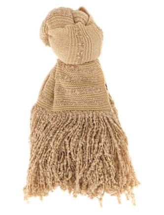Bouclé fringed scarf