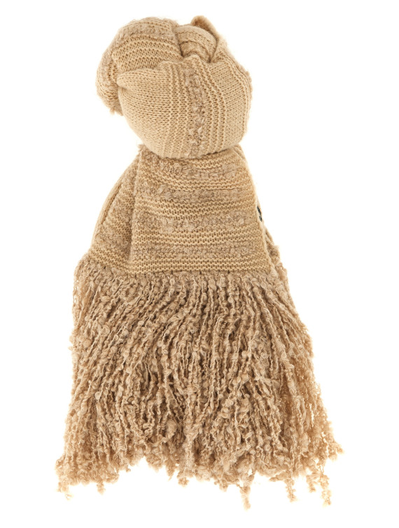 Bouclé fringed scarf #1