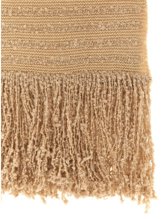 Bouclé fringed scarf #