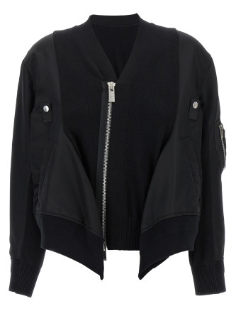 Nylon insert cardigan