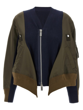 Nylon insert cardigan