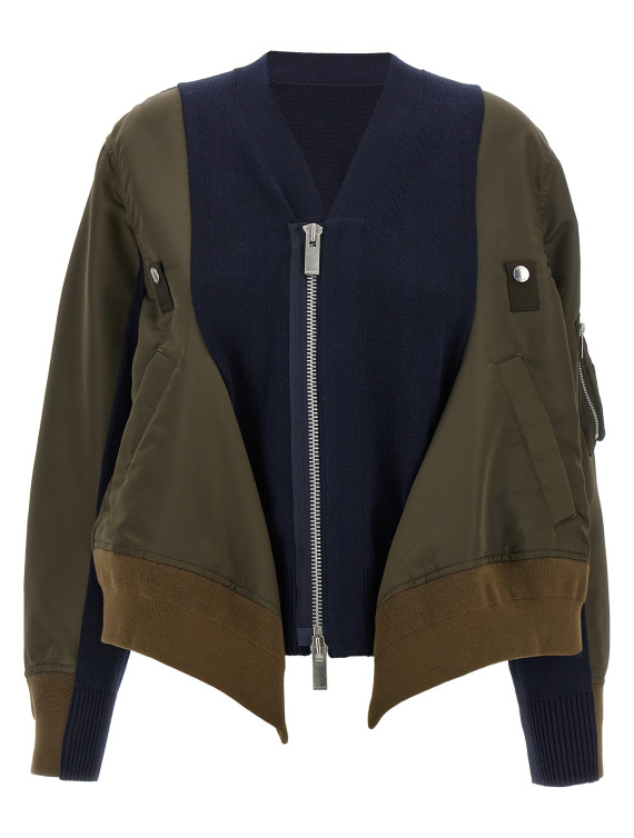 Nylon insert cardigan #1