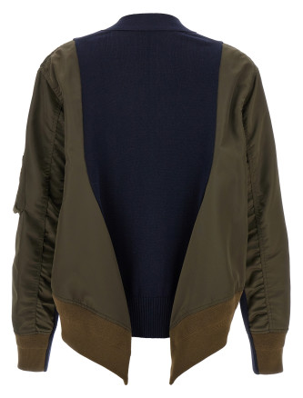 Nylon insert cardigan #