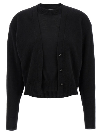 Trompe l'oeil cardigan sweater