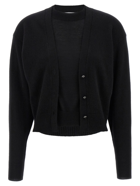 Trompe l'oeil cardigan sweater #1