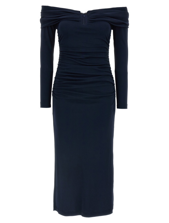 'Off-Shoulder 3/4 SLV Ruched Midi' dress #1