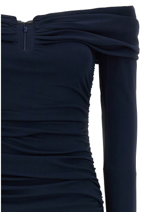 'Off-Shoulder 3/4 SLV Ruched Midi' dress #