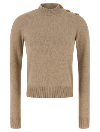 Eco-cashmere button sweater