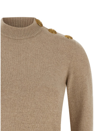 Eco-cashmere button sweater #