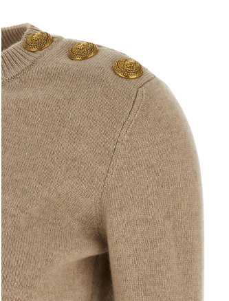 Eco-cashmere button sweater #