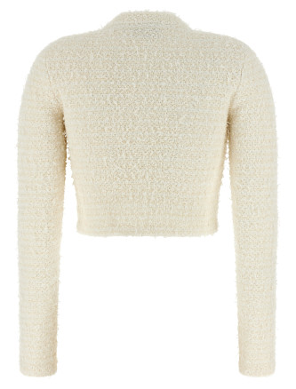 'Cream Textured Knit' cardigan #