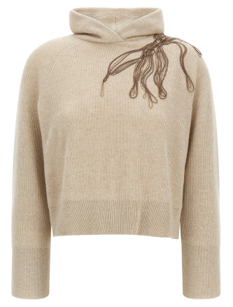 'Shiny Flower Embroidery' sweater