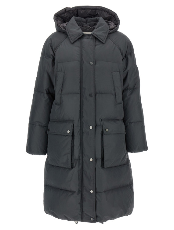 'Shiny Zipper Pull' down jacket #1