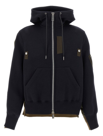 'Sponge' and nylon hoodie