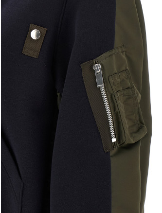 'Sponge' and nylon hoodie #