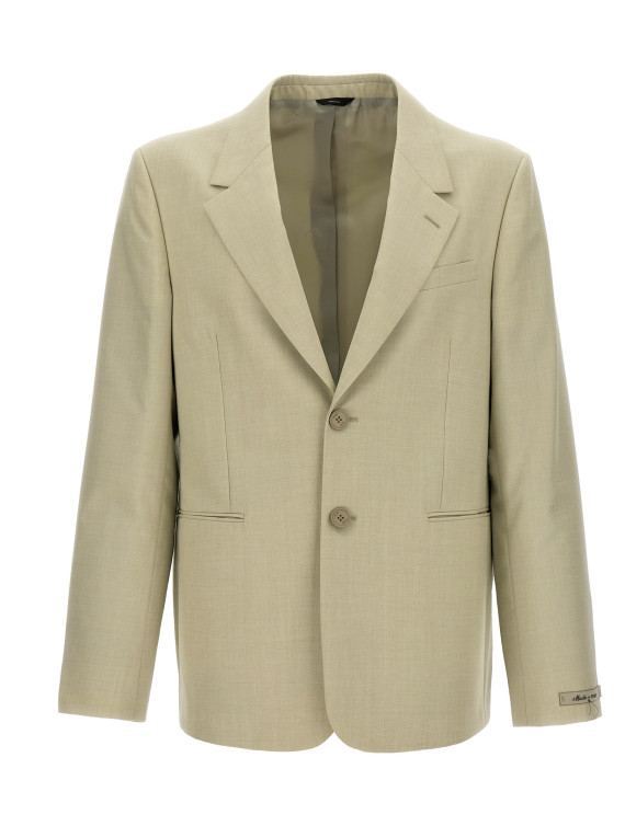 Single-breasted wool blazer #1