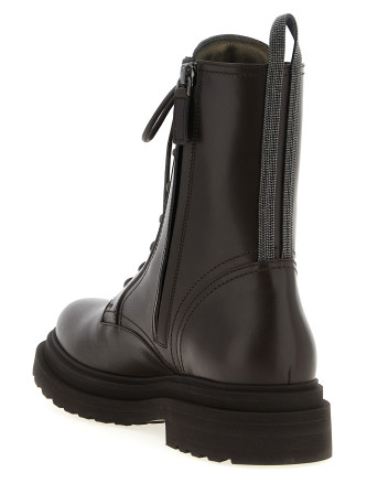 'Shiny Loop Detail' combat boots #