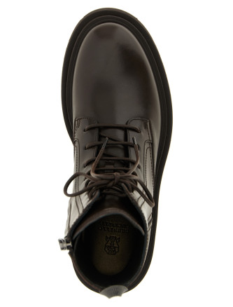 'Shiny Loop Detail' combat boots #