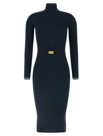 Logo belt dress
