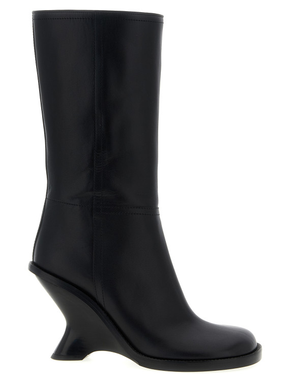 Curved wedge heel boots #1