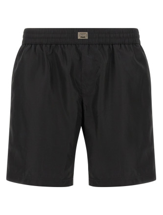 Logo plaque swimsuit