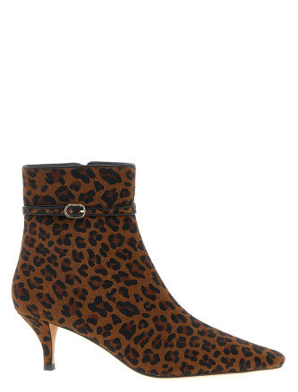Animal print ankle boots