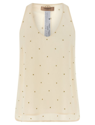 Lurex embroidery tank top