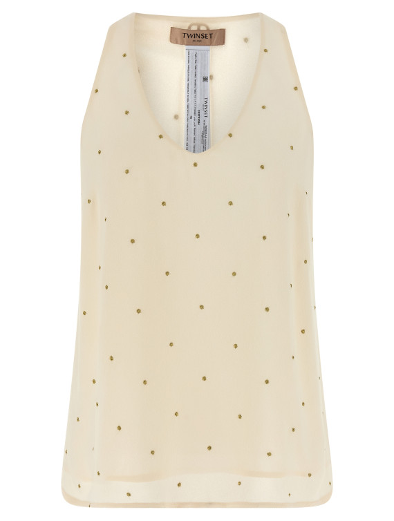 Lurex embroidery tank top #1