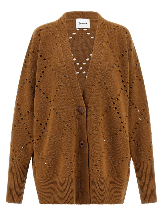 Argyle cut-out cardigan #1