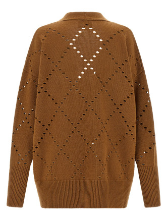 Argyle cut-out cardigan #