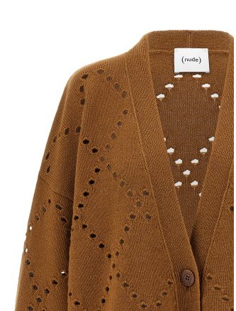 Argyle cut-out cardigan #