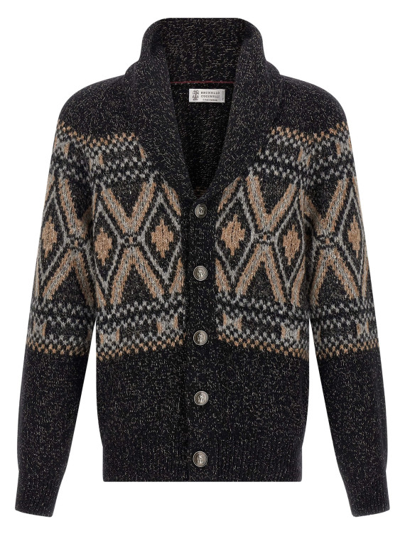 Geometric Jacquard Cardigan #1