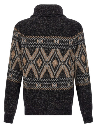 Geometric Jacquard Cardigan #