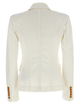 Double-breasted denim blazer #