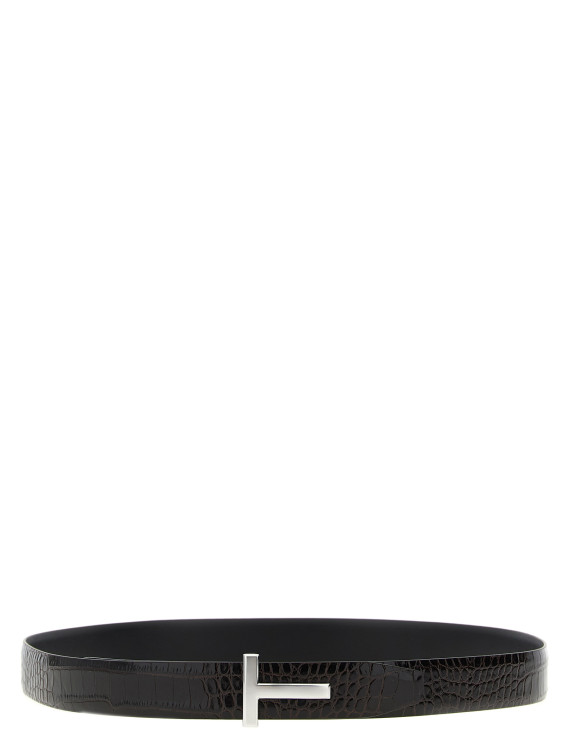 Reversible crocodile leather belt #1