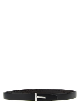 Reversible crocodile leather belt #