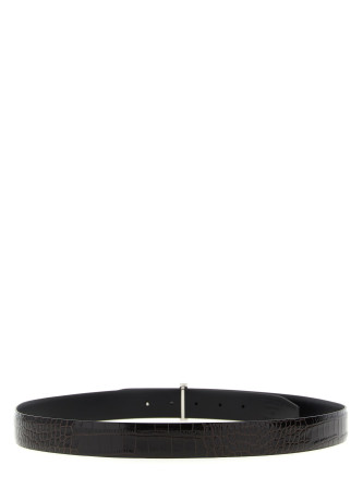 Reversible crocodile leather belt #