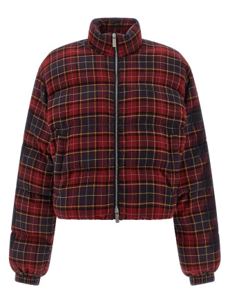 'Check Flan Arrow Spray' down jacket