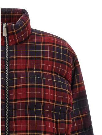 'Check Flan Arrow Spray' down jacket #