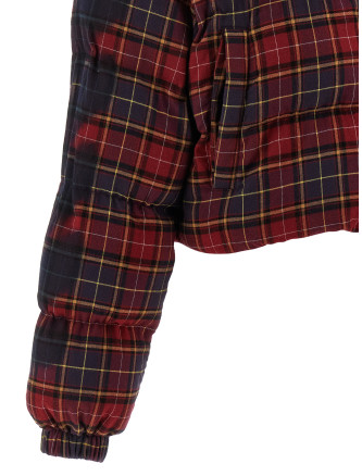 'Check Flan Arrow Spray' down jacket #