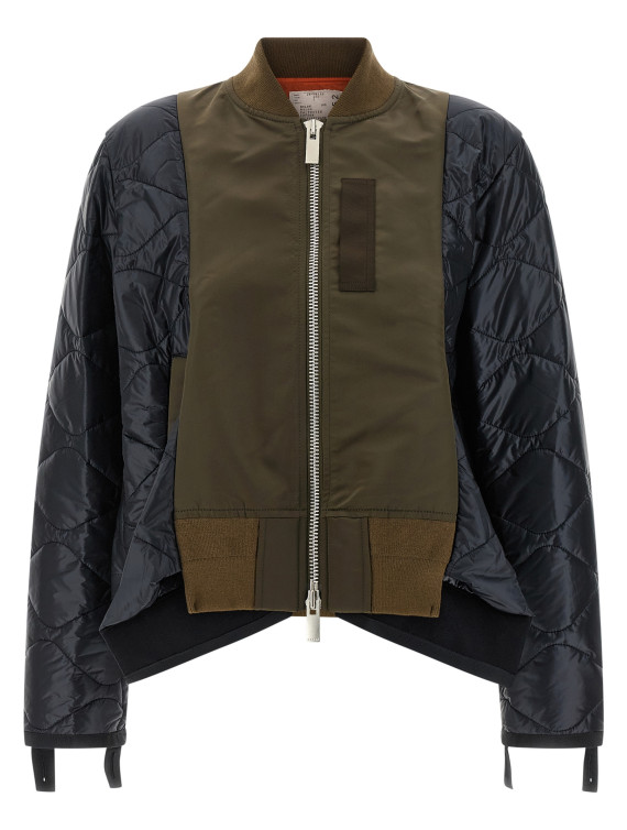 Bimaterial nylon bomber jacket #1