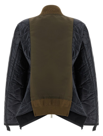 Bimaterial nylon bomber jacket #