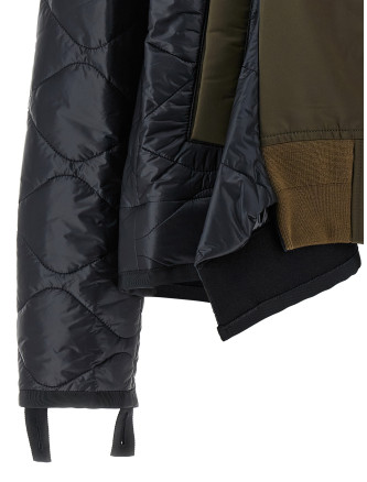 Bimaterial nylon bomber jacket #