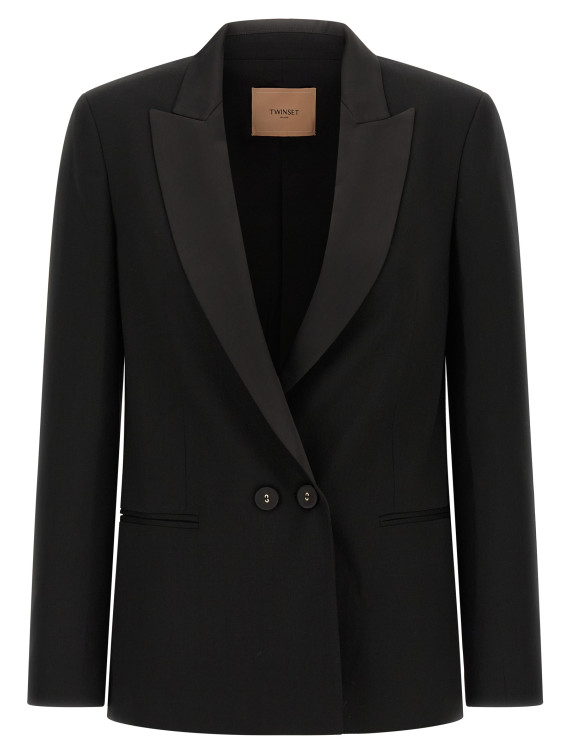 Satin lapel blazer #1