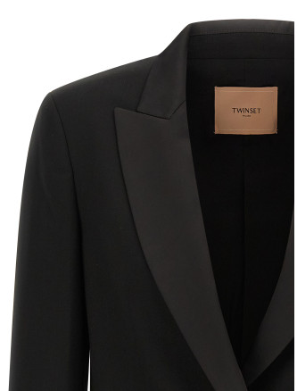 Satin lapel blazer #