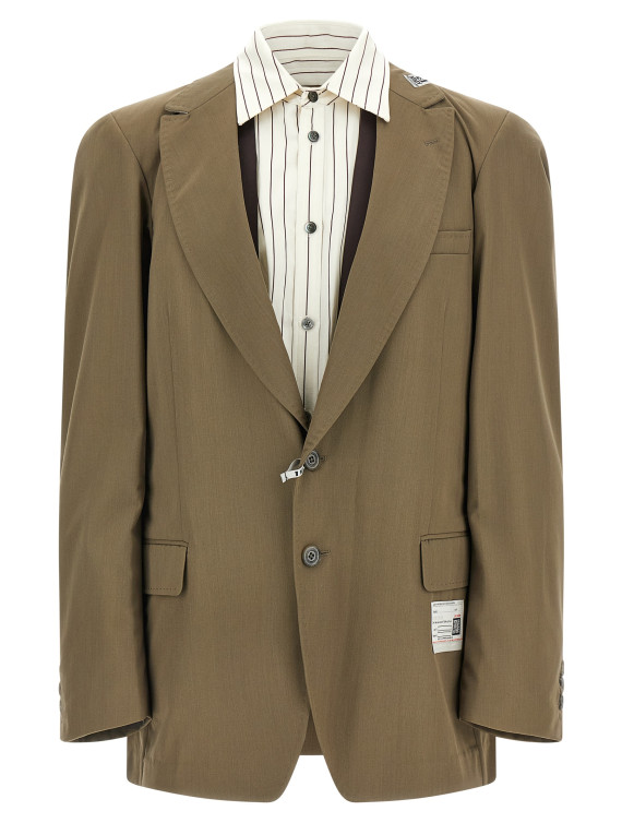 'Mix Layered Wool Gabardine' blazer #1