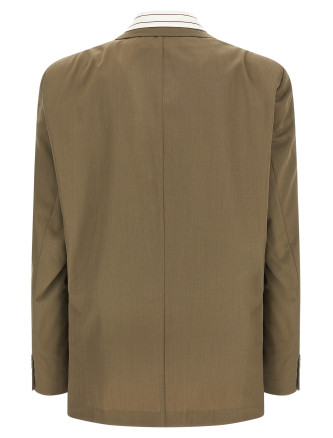 'Mix Layered Wool Gabardine' blazer #