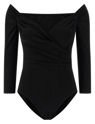 Heart-shaped neckline bodysuit