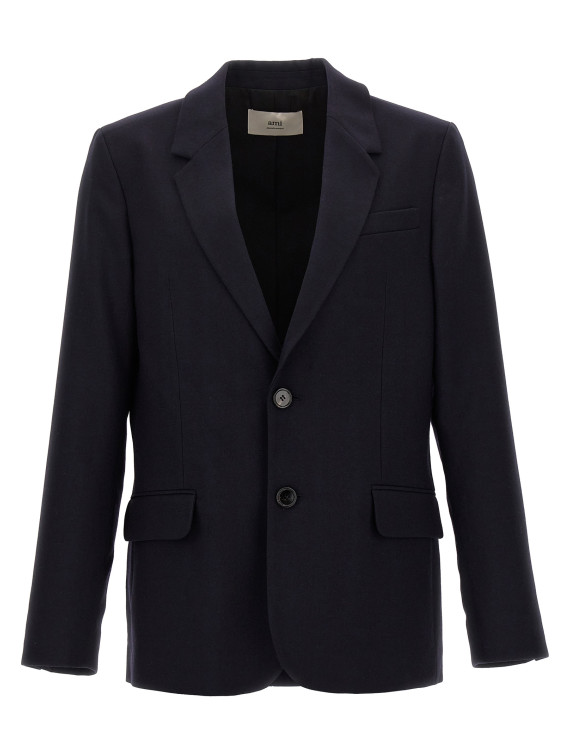 Single-breasted wool blazer #1
